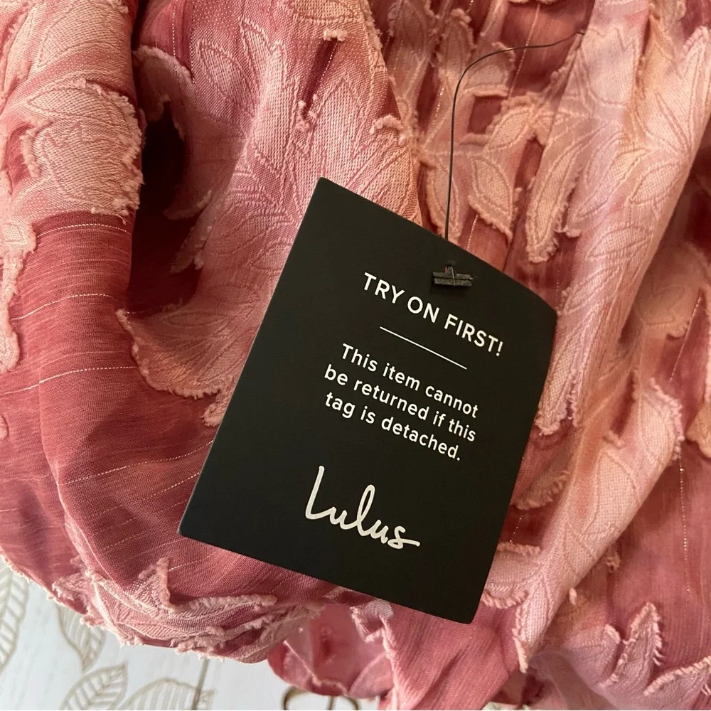 Lulus Meant to Shine Mauve Floral Jacquard Mini Dress - Size M - Picture 2 of 10